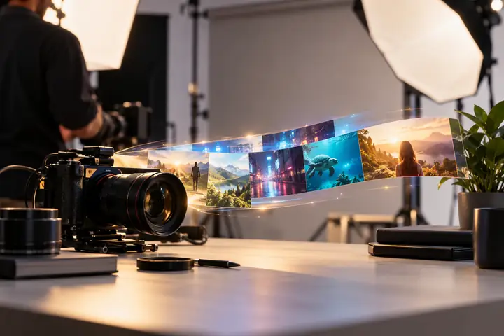 Clean ecommerce product photography setup with small objects, softboxes, and neutral backdrops.